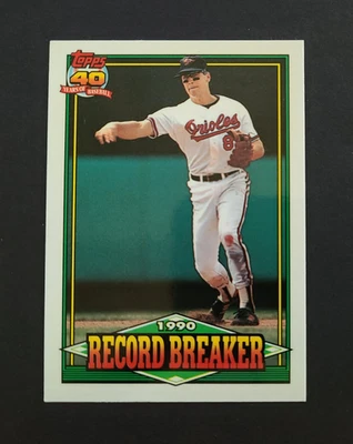 Tarjeta #5 1991 Topps Tiffany Cal Ripken Jr. - Baltimore Orioles Salón de la fama Foto 1 de 2