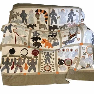 Vintage Harriet Powers Biblical Pictorial Quilt Smithsonian Replica 90”x86” - Picture 1 of 24