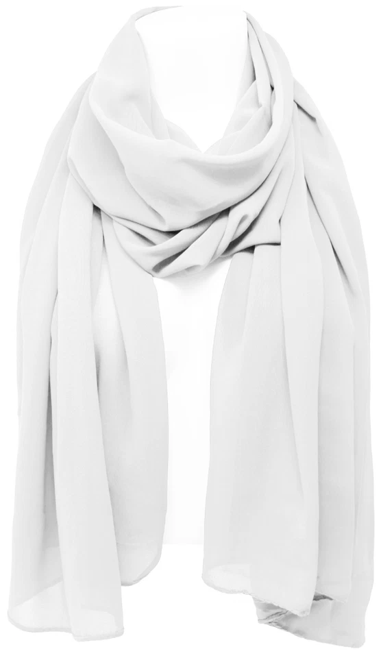 Suave Georgette Sólido Chifón Novia Boda Chal Noche Bufanda Foto 1 de 1