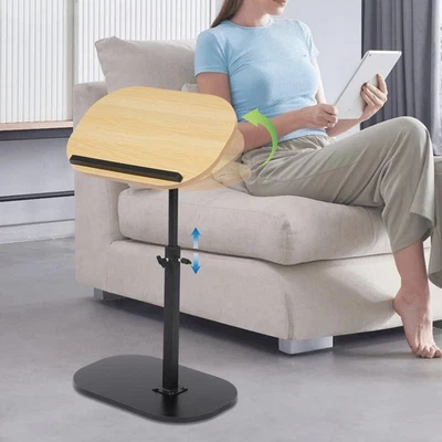 C-shaped Side Table Small Coffee Table Height Adjustable Bed Sofa Side Table - Image 1 of 4