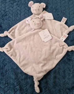 2 x TU grey Mouse Mice Comforter Blankie Floral Ears New - Picture 1 of 6