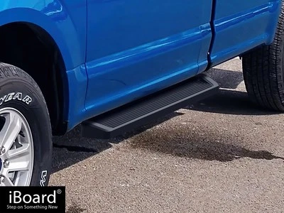 Pasos laterales APS Stain Black 6" aptos para Ford F150 15-25 cabina regular y 17-25 F250 Foto 1 de 4