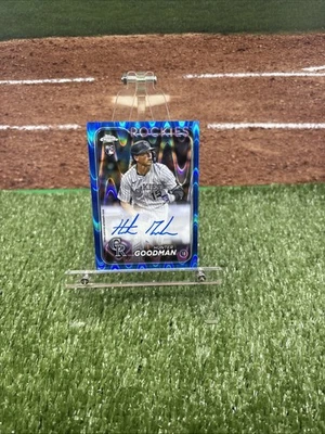 2024 Topps Chrome Hunter Goodman RC Blue Lava Wave Auto /150 Rookie - Image 1 of 4