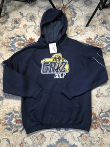 Montana Grizzlies Griz Golf Hoodie Sweatshirt Mens Large Navy Blue Oarsman NCAA - Picture 1 of 8