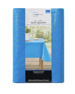 Mainstays Summer Fun Tablecloth, Indoor & Outdoor Tablecloth Blue 60" x 84" NEW - Picture 1 of 9