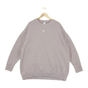 Nike Oversized Sweatshirt Womens Size XL Pink Centre Swoosh Relaxed Fit - Picture 1 of 15