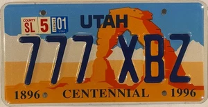 TRIPLE Dígito 7 XBZ 777 Placa 777 X BOX ZONE Repetición Utah Centenario - Imagen 1 de 7
