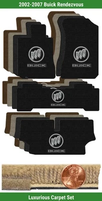 Conjunto de tapete de luxo personalizado para 2002-2007 Buick Rendezvous com logotipo (4 peças) #24V - Imagem 1 de 4