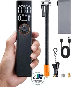 Bomba de bicicleta portátil, inlador de neumáticos con manómetro, motor de alto - Bild 1 von 9