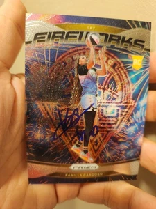 Signed 2024 Panini Prizm WNBA #4 Kamilla Cardoso Fireworks Autograph  - Picture 1 of 6