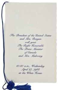 1988 Reagan White House Visit of Canada Prime Minister Mulroney - Picture 1 of 1