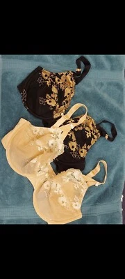 Lote de sutiã Wacoal 34ddd Underwire estilo 851112 preto nude - Imagem 1 de 3