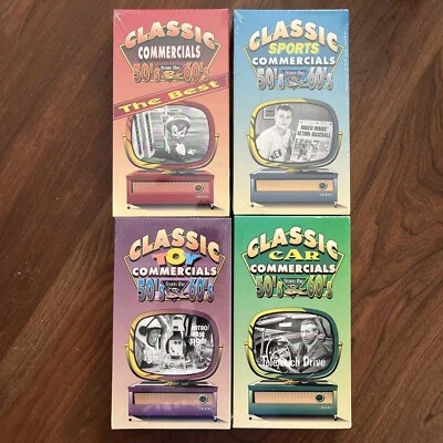 The BEST CLASSIC/Sports/Toy/Car COMMERCIALS From 50'S &  60's 4 VHS Tapes Sealed - Image 1 of 4