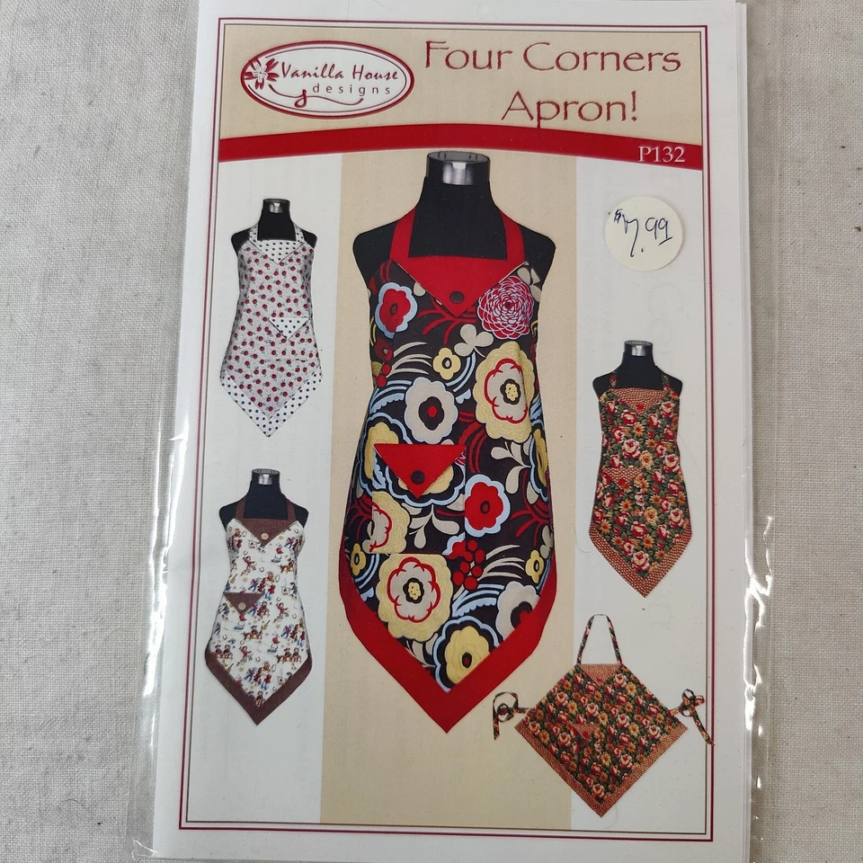 FOUR CORNERS APRON! Full or Half Sized Quilted Creative Clothing Project P132 - Image 1 of 4