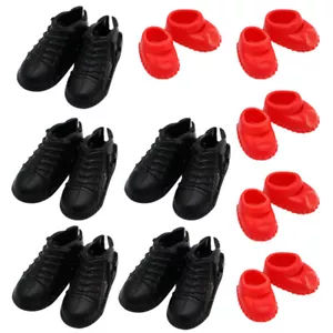 10 Pairs Mini Shoe Set Shoes for Dolls Miniature Figurine Dollhouse - Picture 1 of 12