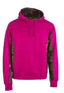WOMENS CAMO Hooded SWEATSHIRT JACKET CORAL/PINK/ROSE - Picture 1 of 3