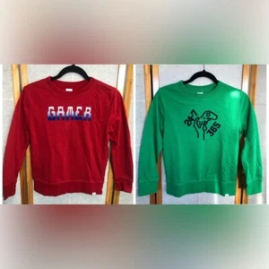 Two Kids Gap Boys sz M Gamer Crew Neck Sweaters - Picture 1 of 12