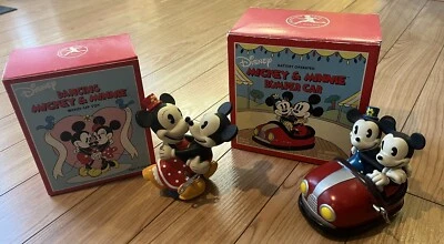 Schylling Retro Mickey Mouse Minnie Windup Toy & Bumper Car In Original Boxes - Image 1 of 4