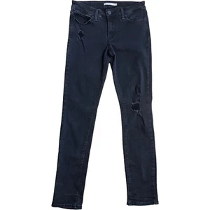 Levis 711 Skinny Damen Etikett 28 x 28 Schrittlänge schwarz Jeans Denim Western Distressed - Bild 1 von 13