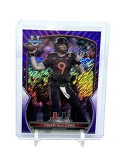 TYLER VAN DYKE 2022 Bowman Chrome University #7 Purple Shimmer Miami Hurricanes 