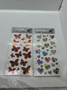 Stickopotamus Prismatic Butterflies Pastel Hearts Binder Stickers NIP Unopened - Picture 1 of 17