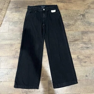 Y2K Aero High Rise Baggy Wide Leg Non Stretch Black Jeans 10R Aeropostale - Picture 1 of 12