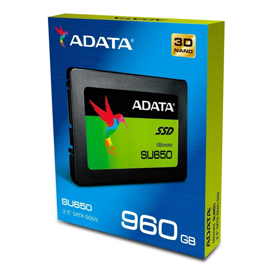 Nuevo ADATA SU650 960GB 3D (casi 1TB) SSD ASU650SS-960GT-C 2.5 SATA3 Interno Foto 1 de 1