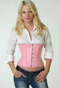 Corsage Korsett Leder Pink Rosa extra kurz / kurz / normal lw22 - Picture 1 of 2