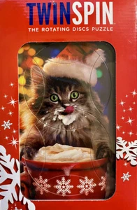 Rompecabezas Brainwright Navidad Gato Gatito Disco Giratorio Brainteaser Medias Cosas - Imagen 1 de 3