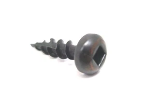 250 NEW m4 x 15mm SELF STARTING PAN HEAD SQUARE DRIVE WOOD SCREW BLACK COPPER NC - Picture 1 of 5