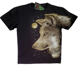 WOLF WÖLFE M L XL 2XL 3XL DEPREDADOR MOTIVO LUMINOSO BRILLAR EN LA OSCURIDAD FIESTA - Imagen 1 de 6