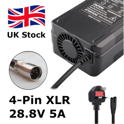 4-Pin XLR 28,8V 5A Bleiakku Ladegerät für 24V Elektrorollstuhl/Roller - Bild 1 von 4