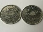 Canada Remembrance 2015 Poppy no-colour, set of TWO Coins - 25c cent quarter