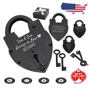 Personalized Iron Love Padlock for Weddings & Proposals - Customizable - Picture 1 of 6