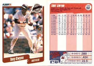 1990 Fleer TONY GWYNN Baseball Card 157 San Diego Padres