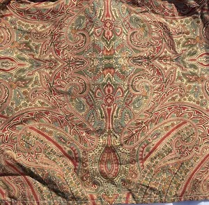 1 Ralph Lauren Paisley QUEEN Gathered BEDSKIRT Dust Ruffle Brown VGC - Picture 1 of 15