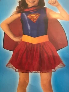 dc comics SUPERGIRL halloween costume Child S 4-6 TUTU Dress Cape New Complete - Picture 1 of 7