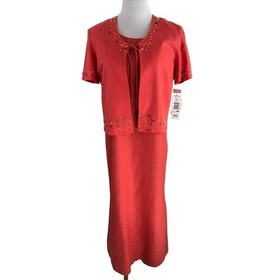 Positive Attitude Jacket Dress Ankle Length Embellished Sz 10P NWT Vintage - Image 1 of 4