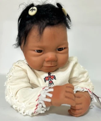 Ashton-Drake Baby Raven Wing by Sandy Faber So Truly Real Crawling Belly Resting - Image 1 of 4