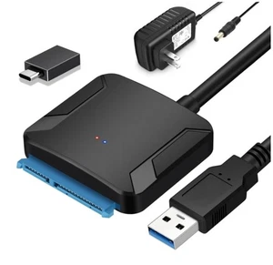 USB 3.0 to SATA External Hard Drive Reader 2.5" 3.5" HDD SSD Power adapter - Picture 1 of 11