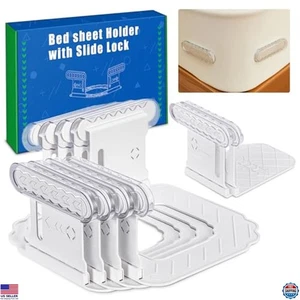 Fitted Sheet Holders, 4pcs Corner Straps to Keep Sheets Firm & Tight, White - Picture 1 of 7