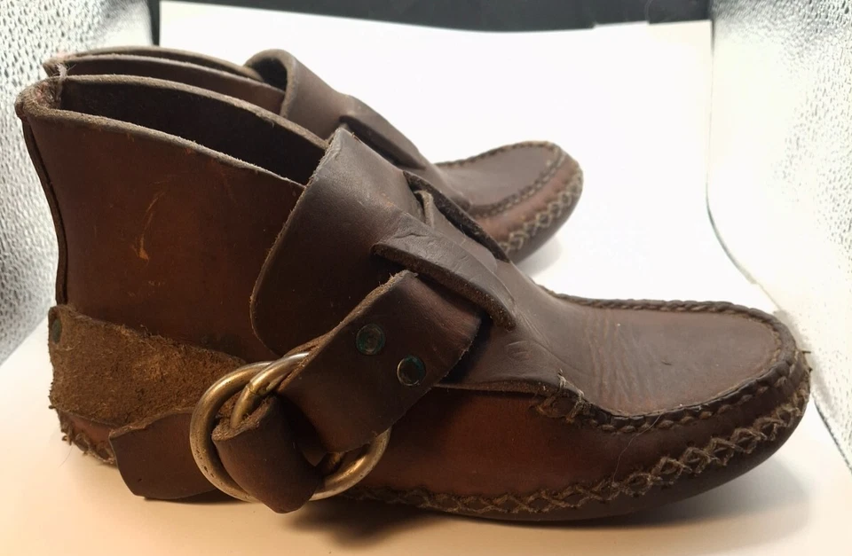 Bota anel clássica Quoddy, mocassim de couro costurado à mão tamanho 6.5 vintage - Imagem 1 de 4