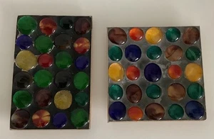 2 Vintage bunte Glas Aschenbecher 5” x 5” & 6” x 4” - Bild 1 von 4