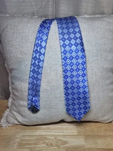 Alexander Julian Colours Mens Formal Necktie 57.5" Lx3" W Blue/Silver - Picture 1 of 8