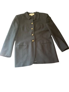 Jones New York Black Wool Blazer Size 16 Made In USA Vintage 90’s Career Work - Picture 1 of 6