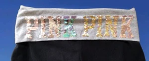 Y2K Victoria's Secret PINK VS Foldover Yoga Pants Flare Medium Ombre Sequin - Picture 1 of 7