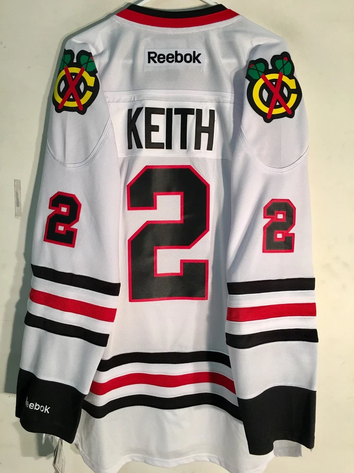 Camiseta Reebok Premier NHL Chicago Blackhawks Duncan Keith Hombre Blanca L Foto 1 de 1