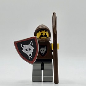 Lego Wolfpack Minifigure cas252 Castle Black Knights 6086 6075 HTF Shield Axe