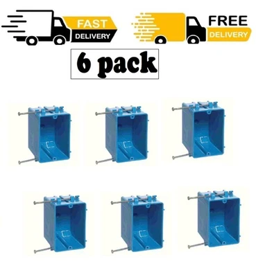 Caja de interruptor eléctrico y tomacorrientes Gang 18 pulgadas cúbicas PVC eléctrico nuevo trabajo paquete de 6 Foto 1 de 4