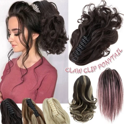 X-Thick Updo Clip en Cola de Caballo Garra Clip en Extensiones de Moño de Pelo Ondulado Pelo EE. UU. Foto 1 de 4